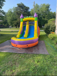 12ft Neon Castle Slide